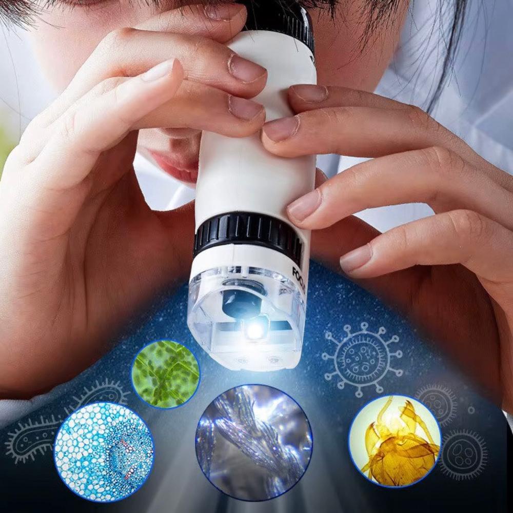 Mini Pocket Microscope Portable Educational Toy for Kids Gift