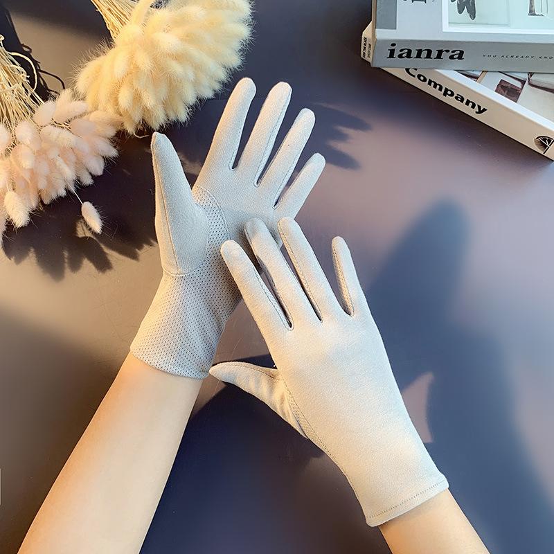 Women’s Cotton UV Protection Gloves, Breathable Summer Gloves, Anti-Slip Gloves for Cycling Driving Outdoor Travel Dance Parade