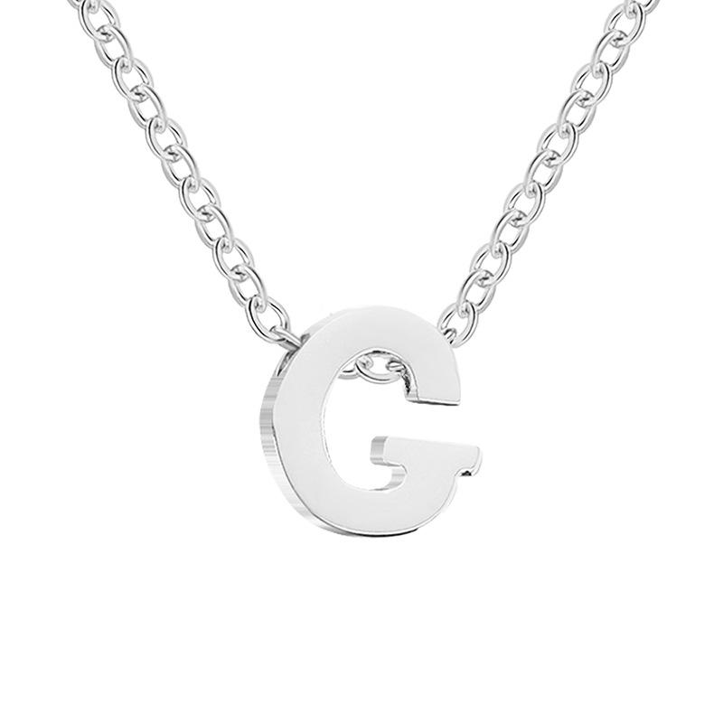 eManco Gold-Plated Stainless Steel Letter Necklace with European & American Pendant
