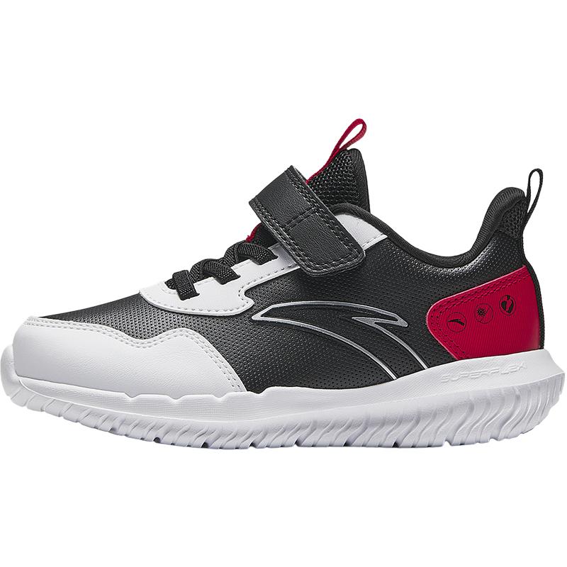 

Anta Kids Vitality Comfortable Versatile Lightweight Shock Absorbing Low Top Running Shoes Kids sneaker Black Red A12439968-7 29