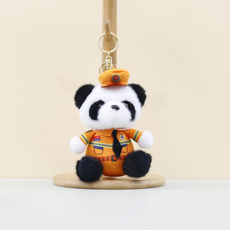 Panda Stuffed Lovely Animal With Short Fur Ideal For Bag Accessories And Fun Playtime