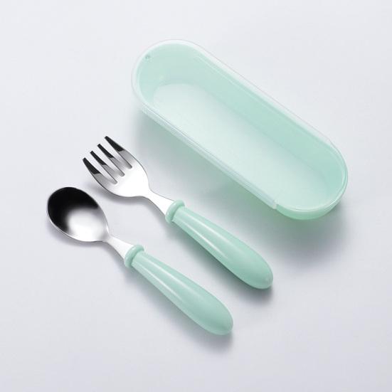 1 Set Cutlery Set Eco-friendly Heat Resistant Food Grade Comfortable To Grip K Spoon Kit Students