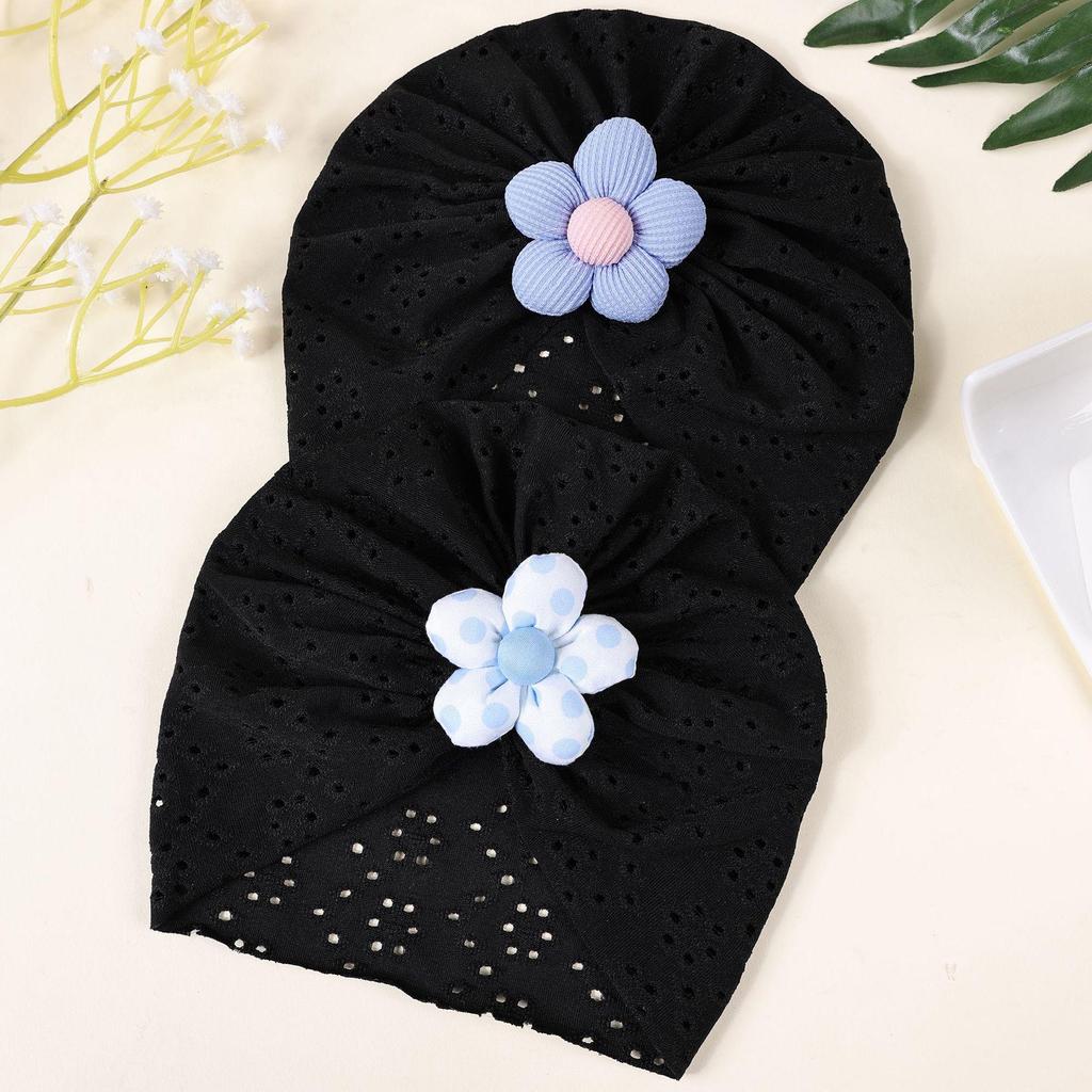 European Baby Breathable Soft Flower Hollow Hat