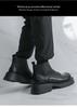 Men's Plus Size High-top Thick-soled Leather Boots, Pointed Toe with Zipper - Autumn/Winter 2025 Collection