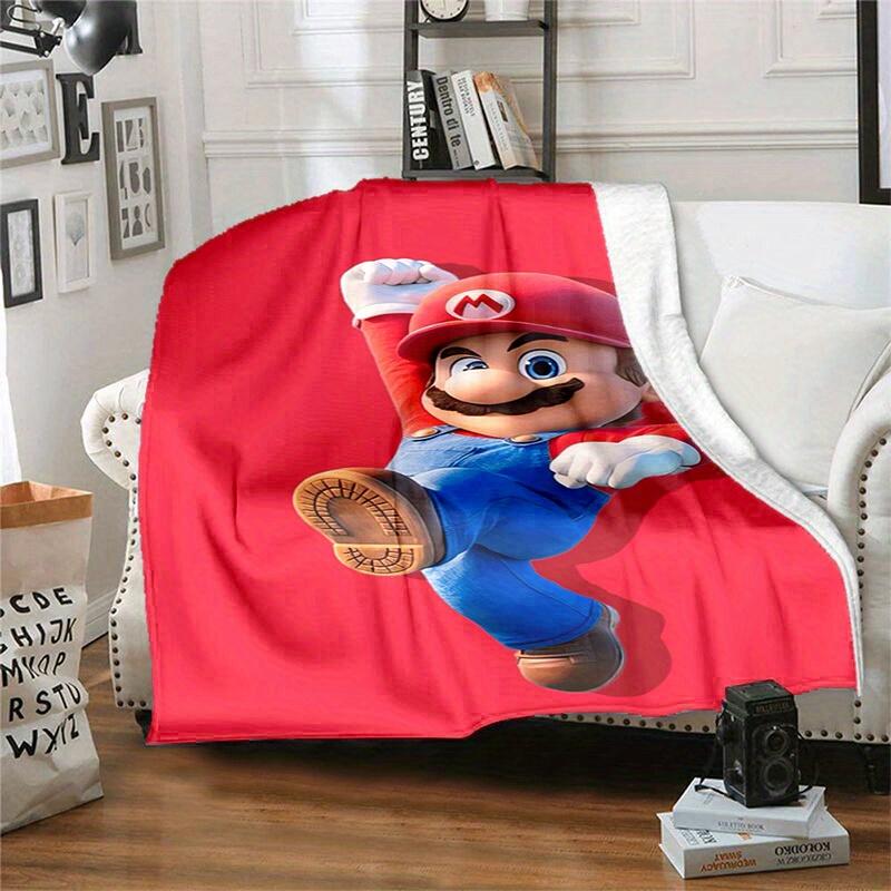 1pcSuper Mario Pattern Blanket- Soft Comfortable, Suitable for All Seasons, Perfect GiftB06043m