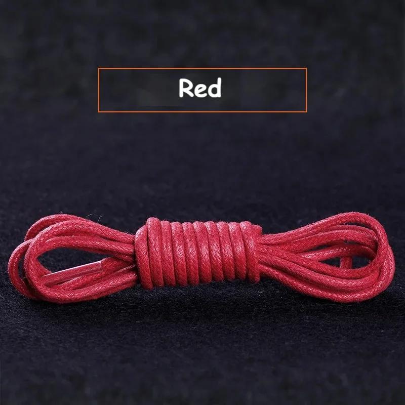 1Pair Cotton Waxed Shoelaces Men's Black Waxing Business Leather Shoelaces Boots Leather Boots Round Shoe Rope Linen Fine Laces