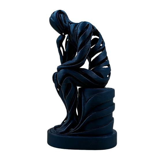 Abstract Thinker Ornament 3D Printed Matte White Sculpture Living Room Sculpture for Desktop