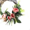 Artificial Flower Wreath for Front Door, Wall Hanging Outdoor Spring Flowers