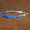 Ethiopian Opal Bracelet, Shaded Blue Beads, Sterling Silver or Gold Filled