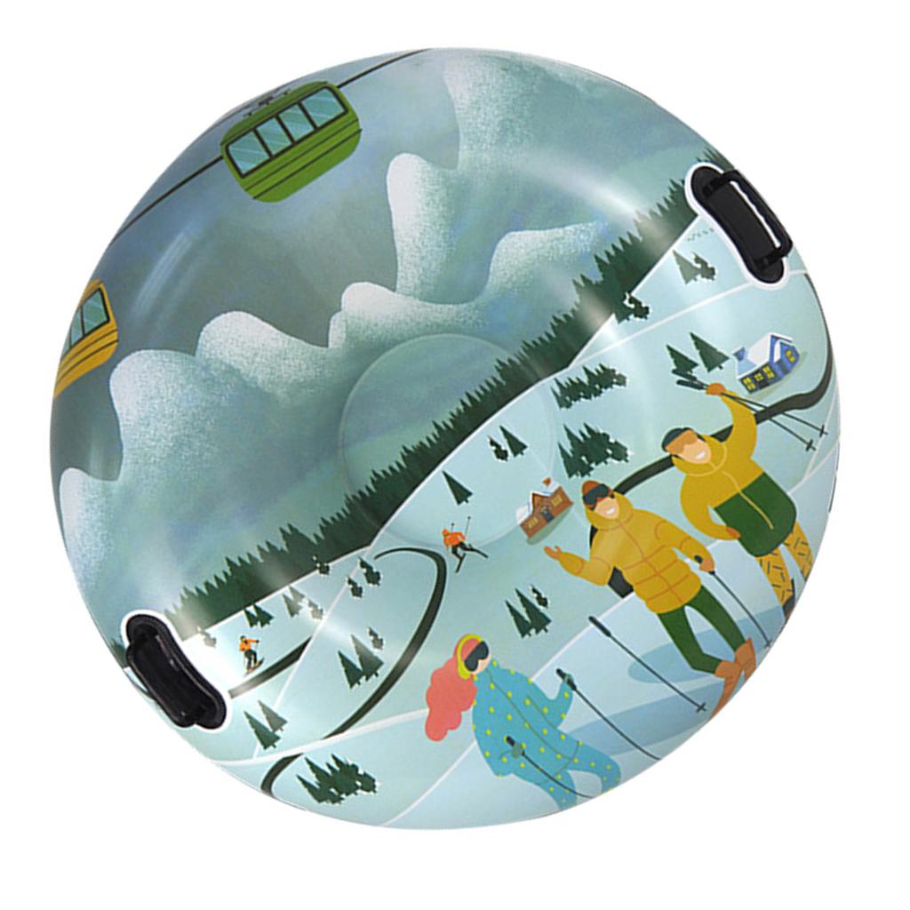 Folding Inflatable Snow Tube Sled with Handles Thicken PVC Snow Tubing Winter Snow Tube Winter Outdoor Sports Toys