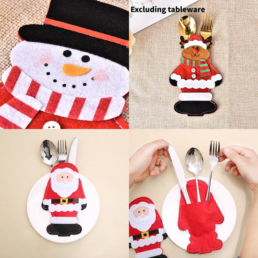 Entzückende Weihnachtliche Bestecktaschen mit Weihnachtsmann für Festtagsessen