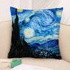 Starry Sky Van Gogh Art Oil Painting Pillow Case 3D Print Polyester Fiber 40*40Cm Home Sofa Throw Decoration Festival Gift