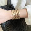 Five-Piece European & American Geometric Open Bangle Set: Minimalist, High-End Women's Jewelry
