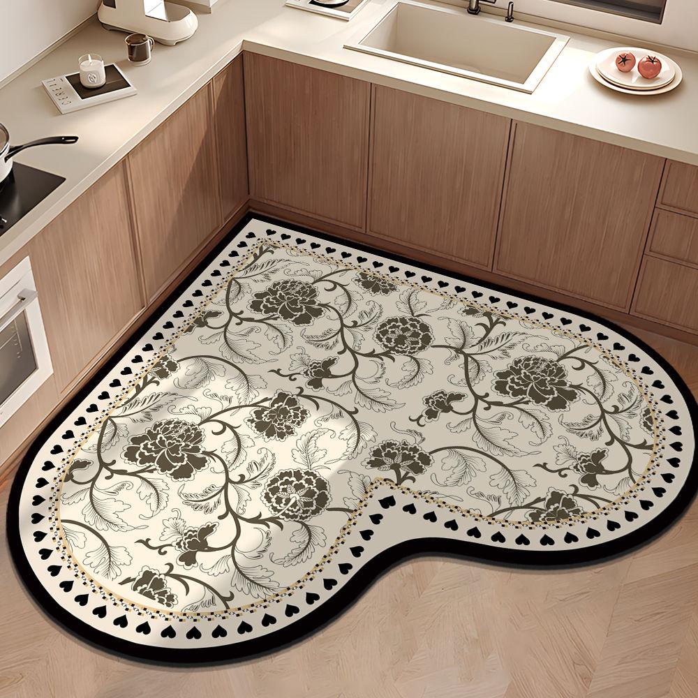 

Милый коврик в форме сердца, впитывающий грязь, устойчивый к износу и скольжению для кухни и ванной комнаты 70 * 70cm