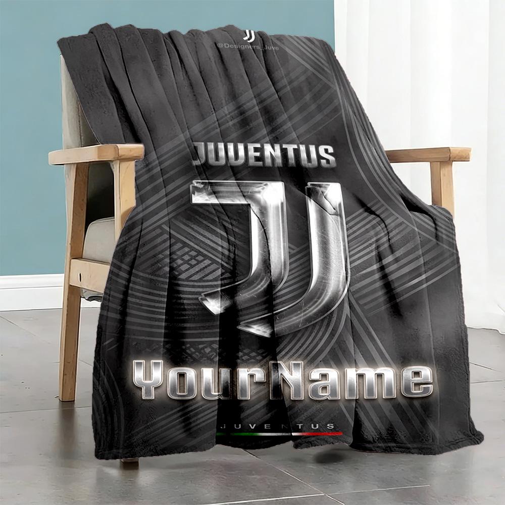 Juventus Customize Text Blanket Cozy Customizable Blanket Ultra-Soft Suitable for Office Sofa Seaside Home Decor All-Season Use