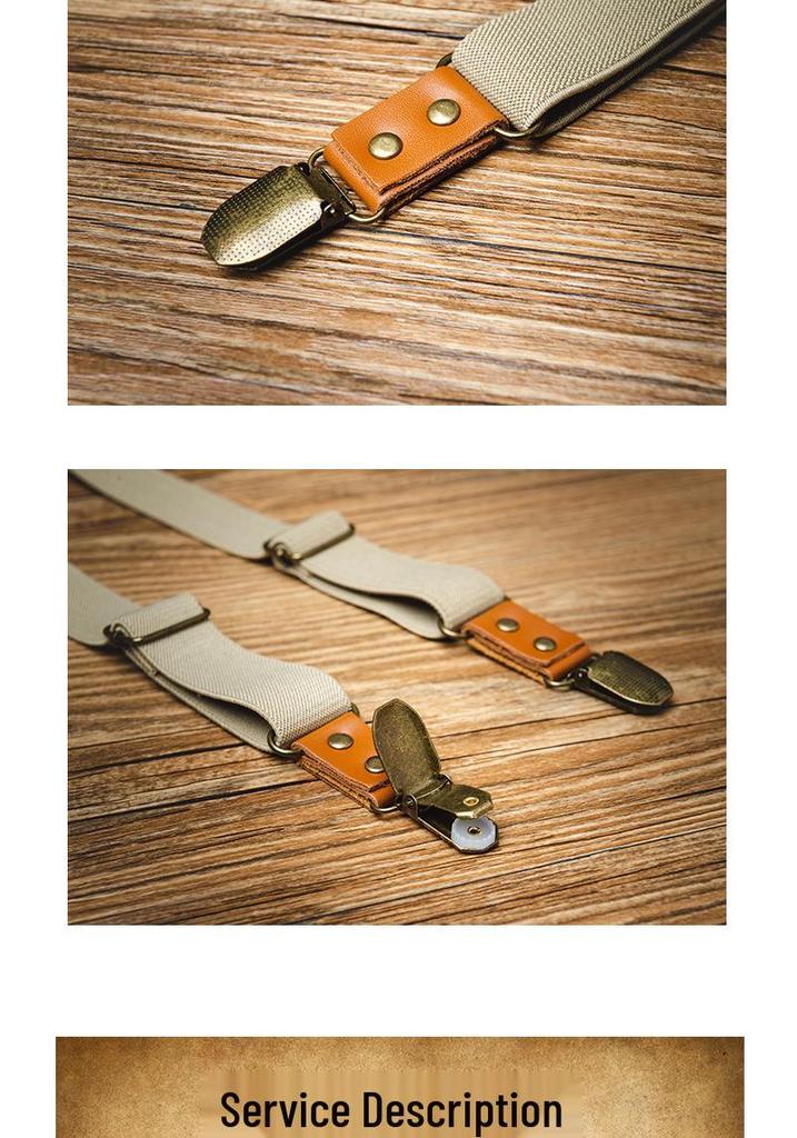 Retro British Y-Shaped Elastic Suspenders with Three Clips for Adults - Trendy and Versatile.