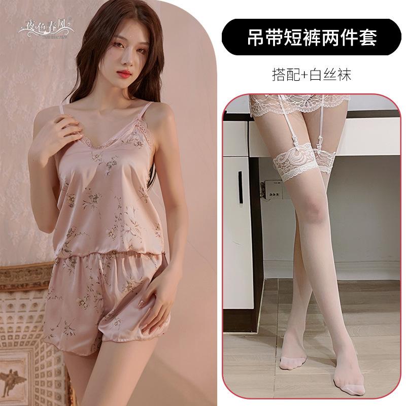 Sexy suspender nightdress pure erotic underwear lace floral uniform clothing erotic underwear