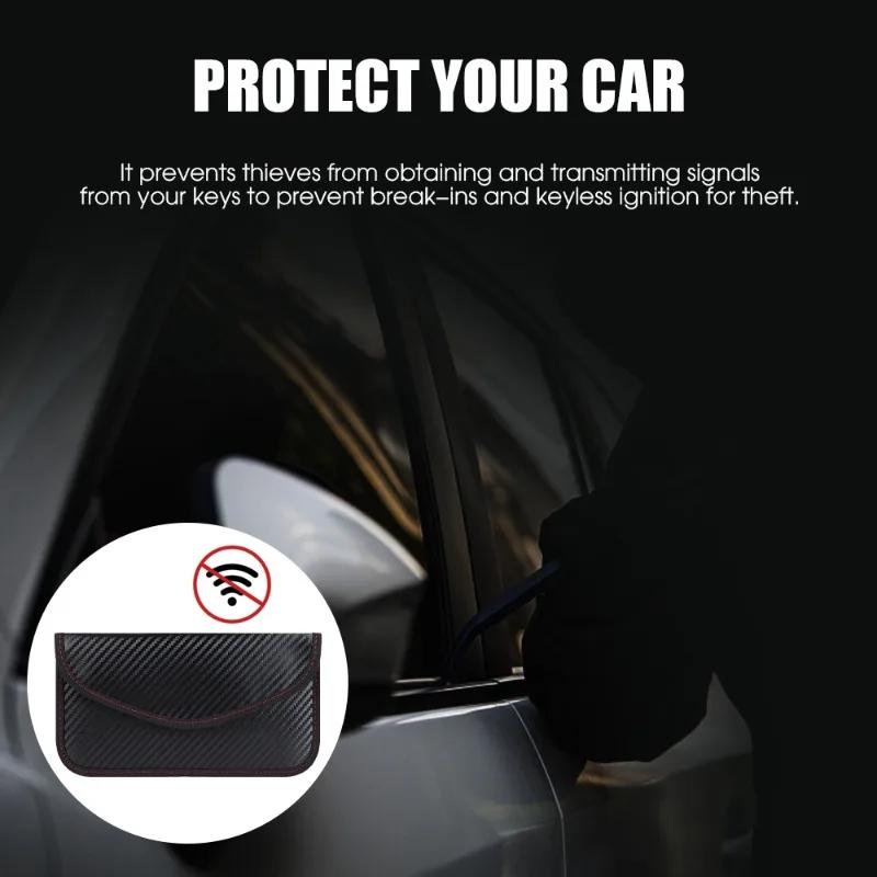 2-1pcs Car Key Signal Blocking Shield Case Faraday Bag Protector Pouch Signal Blocker Case RF Signal Safe Lock Bag for Car Keys