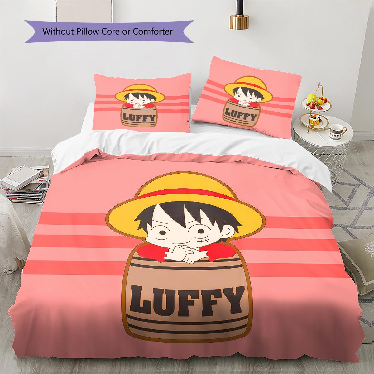 One Piece Monkey D. Luffy Soft Comfortable Duvet Cover, Children Bedding Gift Set, Size Different Sizes -HE76 135x200cm