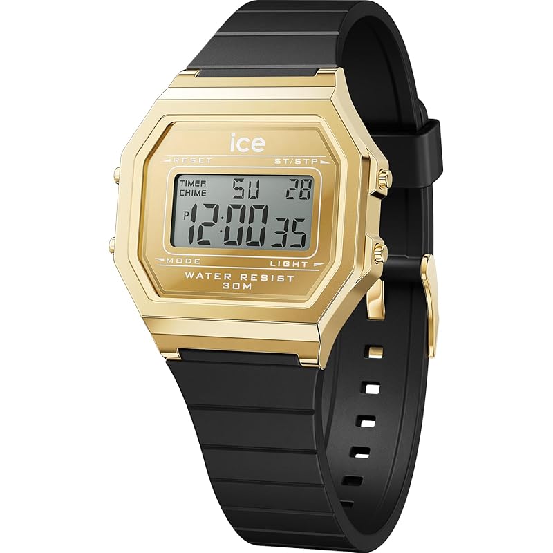 

Authorized distributor [Ice-watch] ice watch clock watch men s ladies 022731 ICE digit ice digit metal gold mirror black small 32mm digital