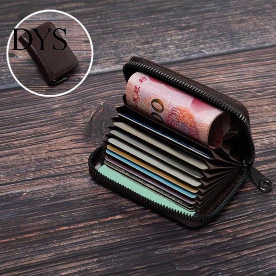Travel Card Organizer Men Wallet Large Capacity Smooth Faux Leather Zipper Closure Organ Shape Multi Pockets Credit Holder Accordion