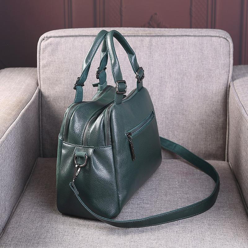 Faux Leather Handbags for Women New Boston Designer Luxury Hand Bag Woman Green Black Shoulder Bags Ladies Trend Fashion