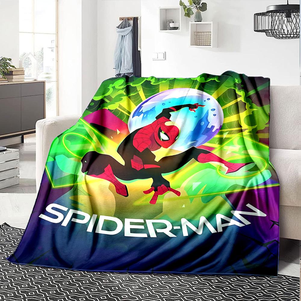 Spiderman Wonder Flannel Blanket Super Soft Warm Cozy Blanket For Sofa Bed Office Travel Allseason Home Decor Gift