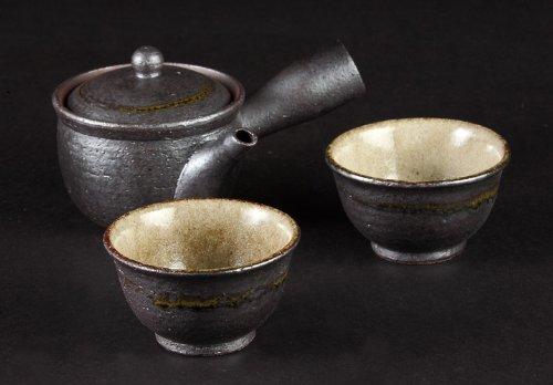Yamasho Pottery Shigaraki Ware Sumi-iro Two-Person Tea Set Sum-3