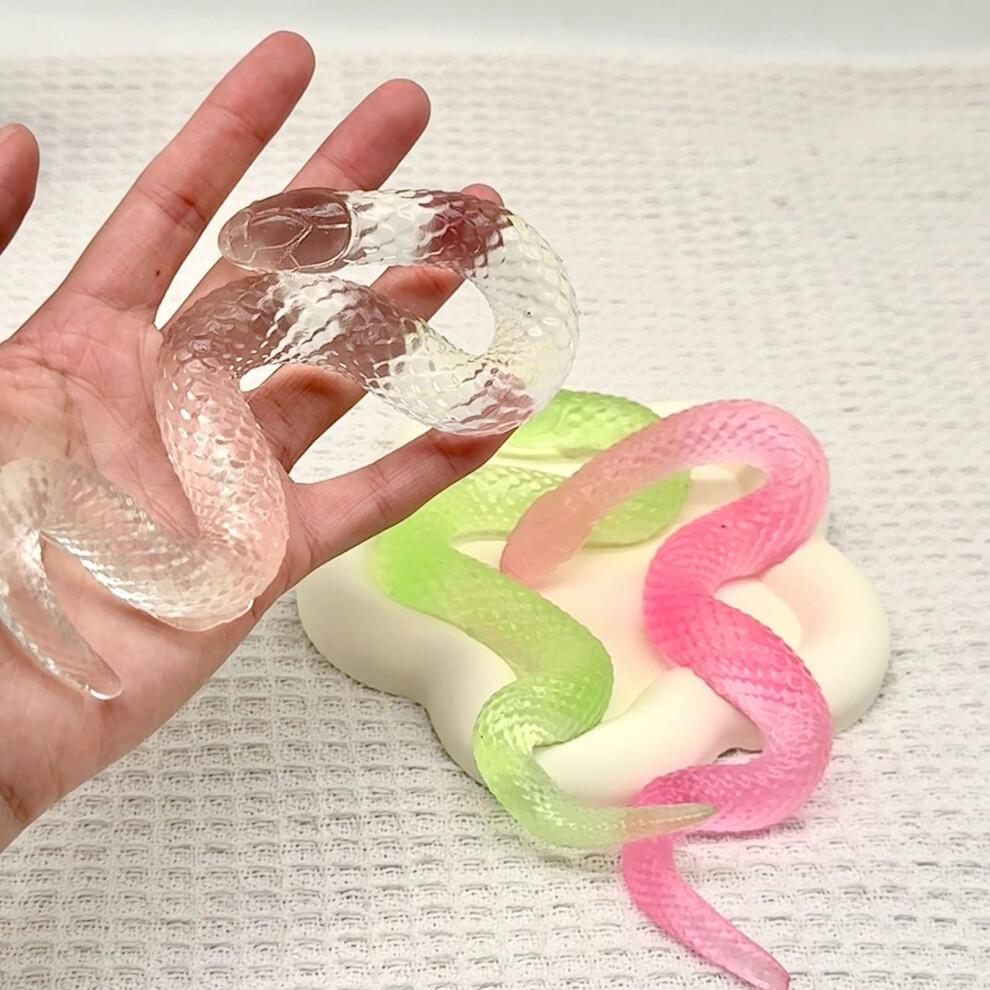 Transparent Snake Squishy Toy Chubby Ice Green Fidget for Stress Relief At Office or School