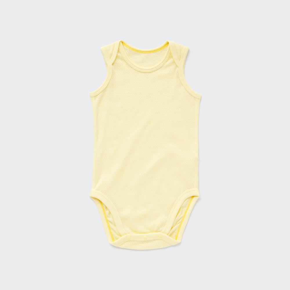 

Боди UNIQLO BN с хлопковой сеткой внутри (без рукавов, однотонный/с каймой)