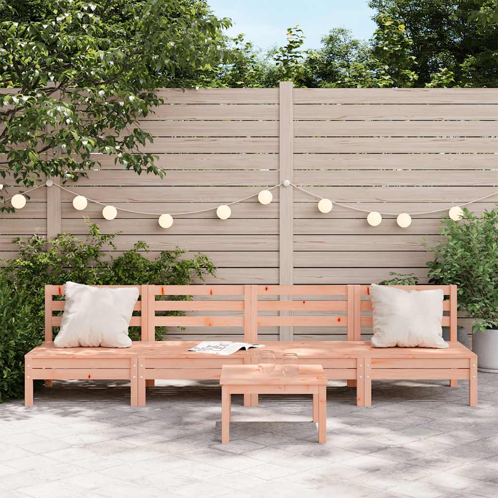 Garden Sofas Without Armrests 4 pcs Solid Douglas Fir Wood