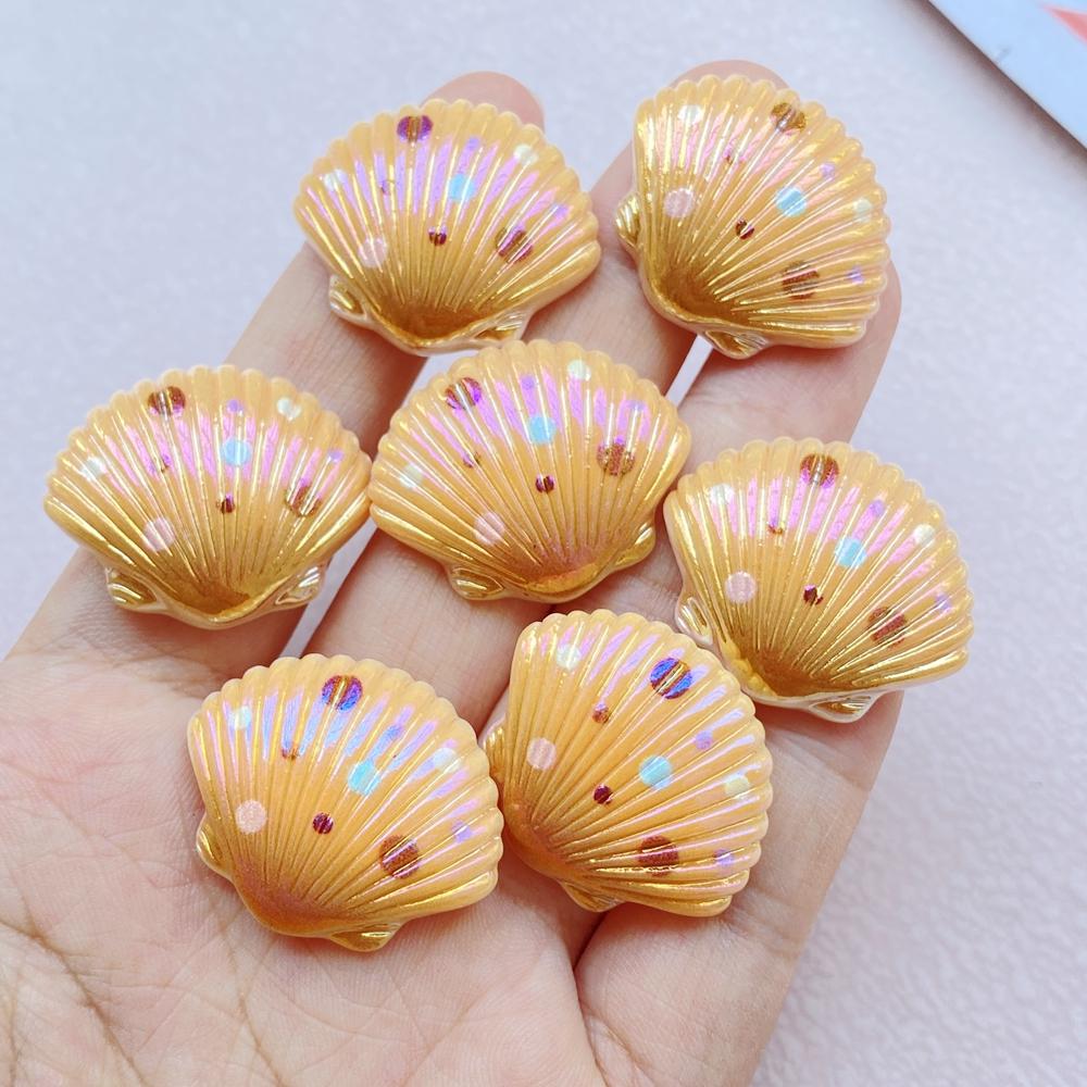 10Pcs New Cute Resin Cartoon Colorful Shells Series Flat Back Scrapbooking DIY Jewelry Craft Decoration Accessories