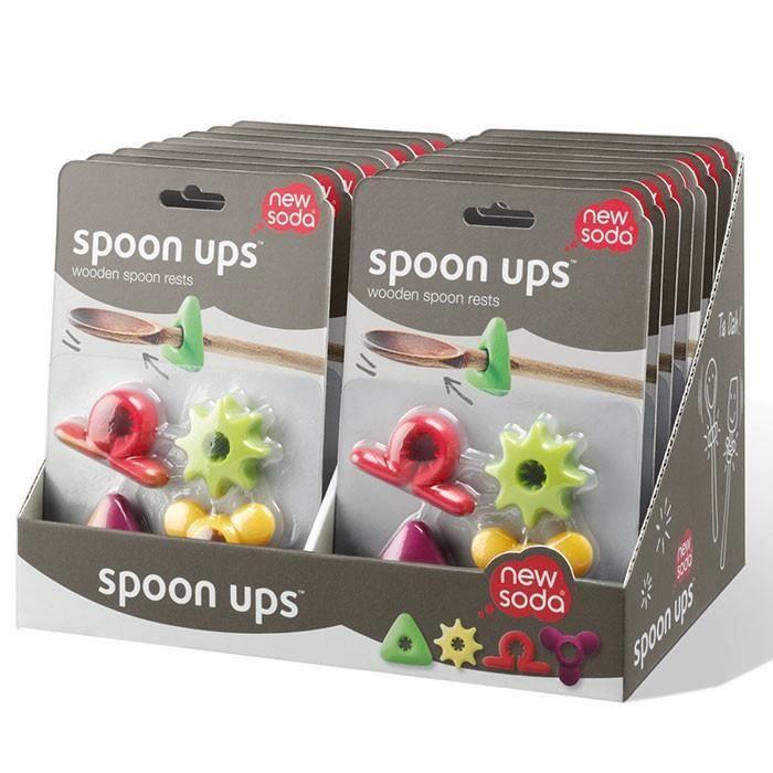 Repose-cuillères - Silicone - Pack de 4 - Couleurs rouge, violet, vert, jaune