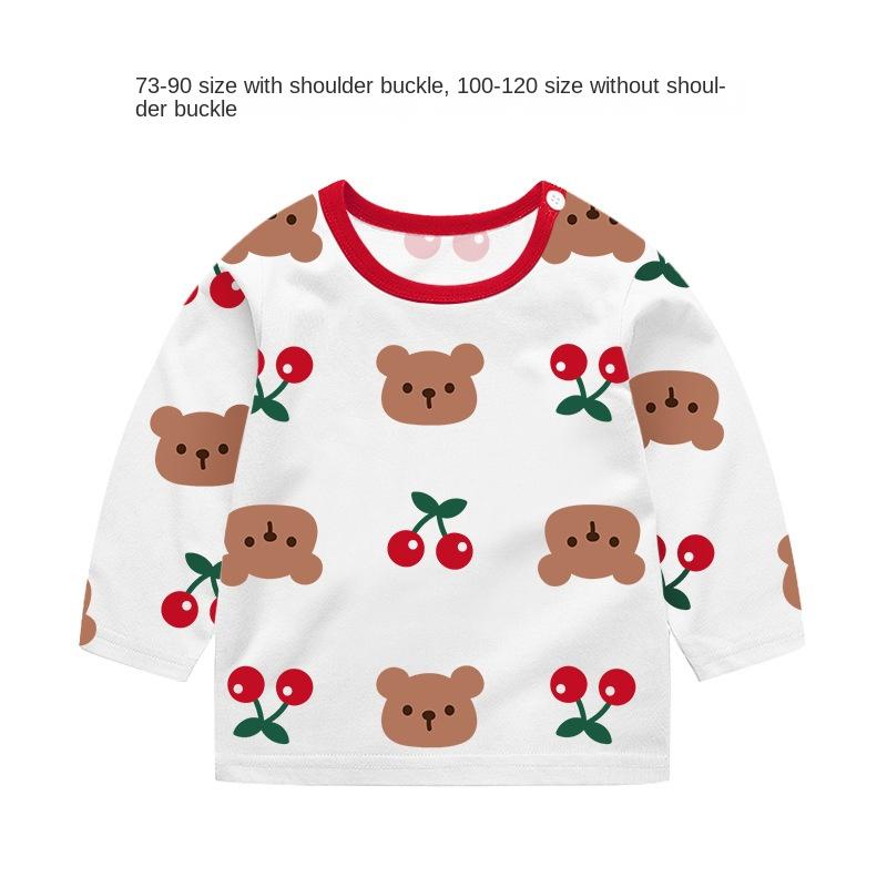 Baby Girl Autumn Long-sleeved T-shirt Baby Cotton Bottoming Shirt Girls Spring and Autumn Tops Small Children Fashionable Autumn Clothes