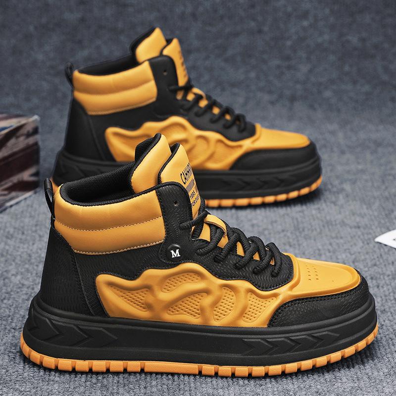 

Мужская обувь, осенне-зимние тренды, спортивная и досуговая мужская обувь с высоким берцем, износостойкая мужская обувь на толстой подошве 44