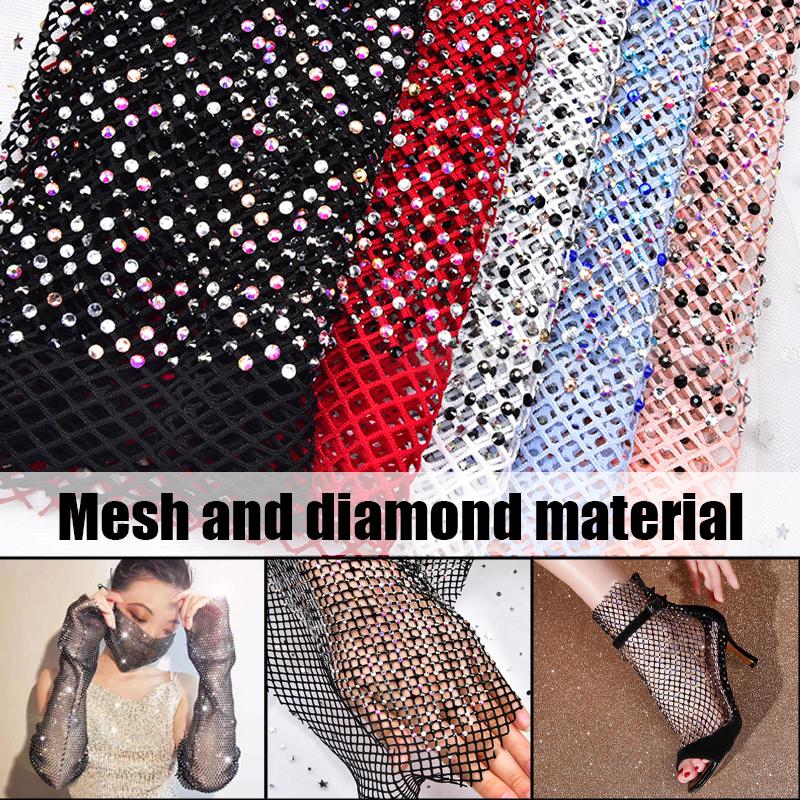 24*40Cm 3mm Rhinestone Mesh Trim Strass Crystal Ribbon Applique Sticker for Diy Shoes Garment Wedding Bridal Decoration