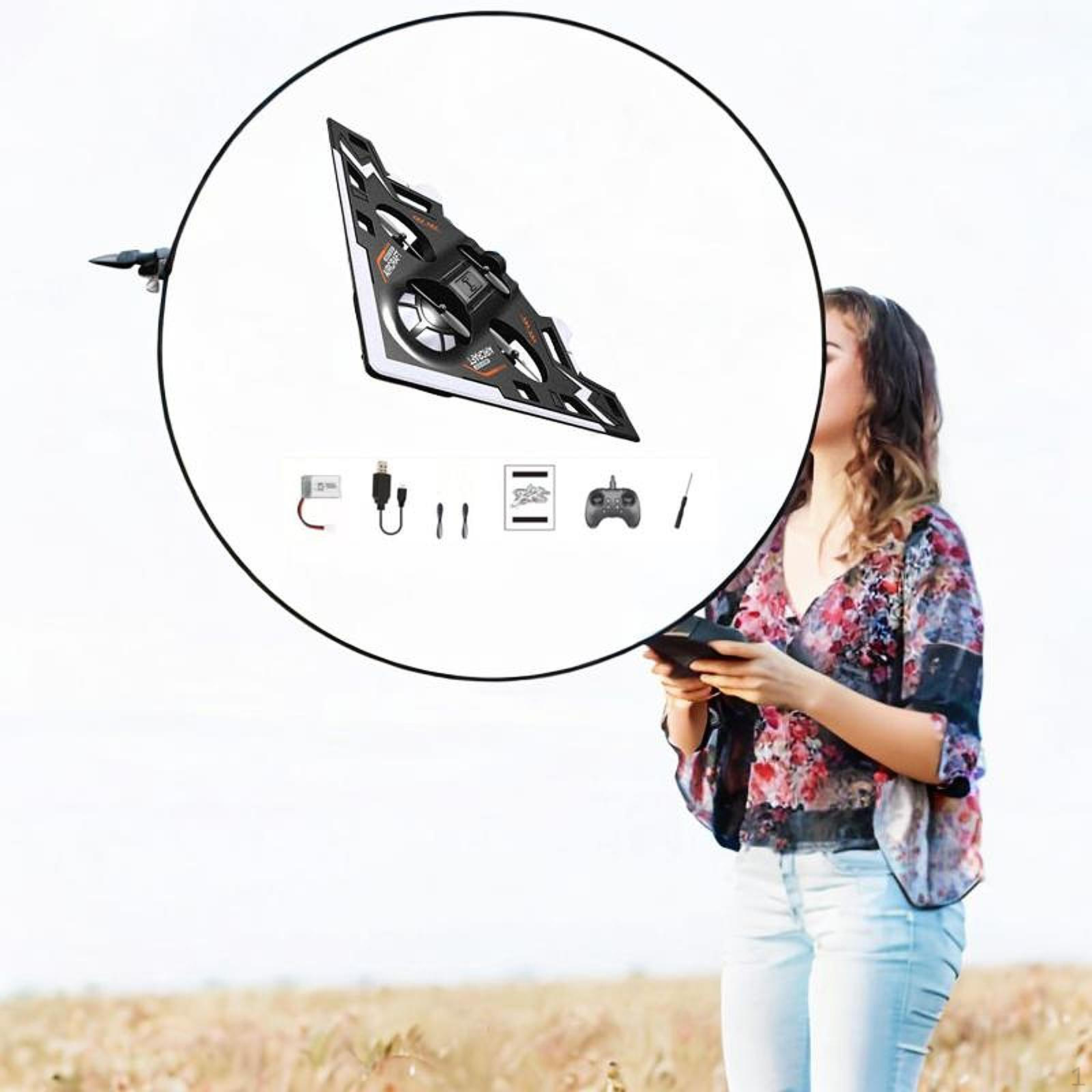 

Foam Remote Airplane Aircraft Toy Decorative Ornament Kids RC Plane Fighter for Park Living Room чорний