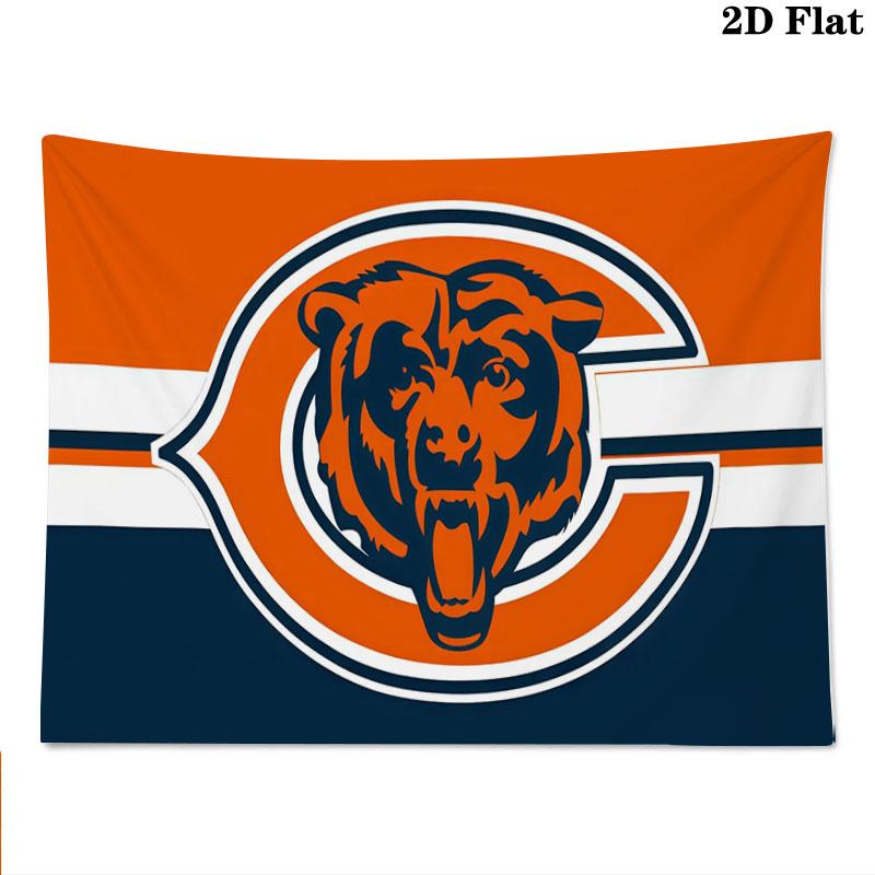 Chicago Bears Wall Tapestry, Aesthetic Printed Fabric Blanket, Suitable for Bedroom, Living Room, and Home Decor.