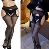 XXXL Hollow Lace Mesh Stockings Bottom Queen Plus Size Pantyhose Lolita Girls Floral White Black Suspender Garter Stocking Sexy Tights for Women