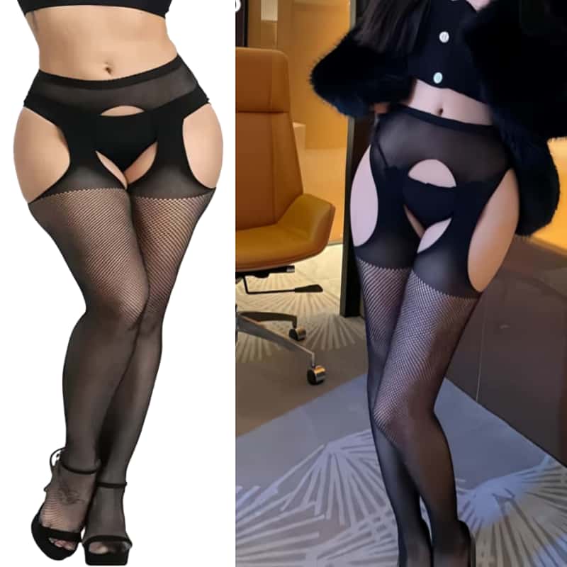 Ciorapi plasă dantelă ajurată XXXL Bottom Queen Mărimi mari ciorapi pantalon Lolita Fete Floral Alb Negru Jartieră cu suspensor Ciorap sexy Colanți pentru femei