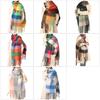 Long Plush Grid Scarf for Women Cozy Winter Neck Wrap Shoulder Shawl with Colorful Fringe Detail Cold Season Wear