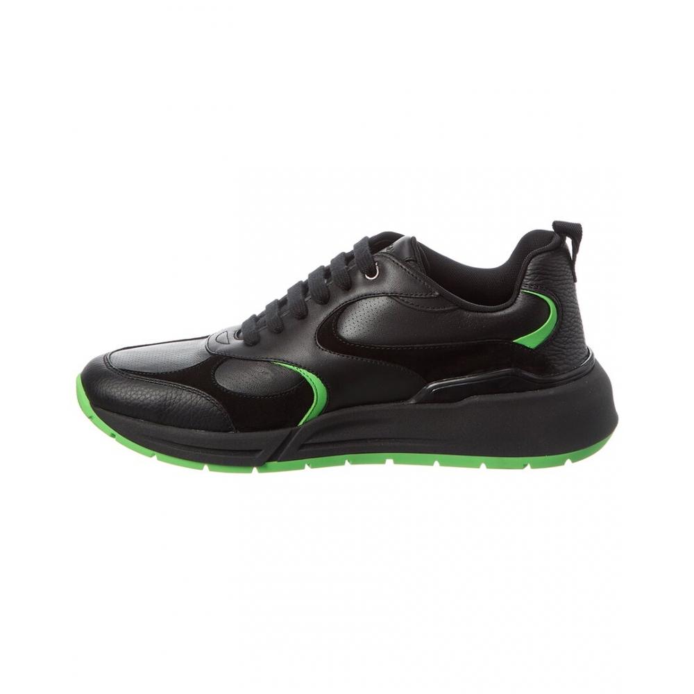 Salvatore Ferragamo Ferragamo Leather   Suede Sneaker Black