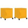 VidaXL Tables de chevet 2 pcs jaune moutarde 36x39x43,5 cm acier, armoire, armoire latérale, support de téléphone, table de 846621