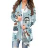 Women's Autumn Cardigan Women Print Long Sleeve Front Cardigan Top Lightweight Fashion Casual Jacket