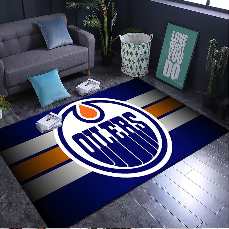 Edmonton Oilers Rug Area rug for Livingroom, Bedroom, Palyroom, Chair Rug, Office Rug, Floor mat, Large Size Fan Christmas Birthday gift
