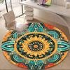 1pc Mandala Pattern Office Round Area Rug, Indoor Mat Suitable ForOffice, Under Office Chairs Bedroom Living Room Home Decor, Room Deco, D094