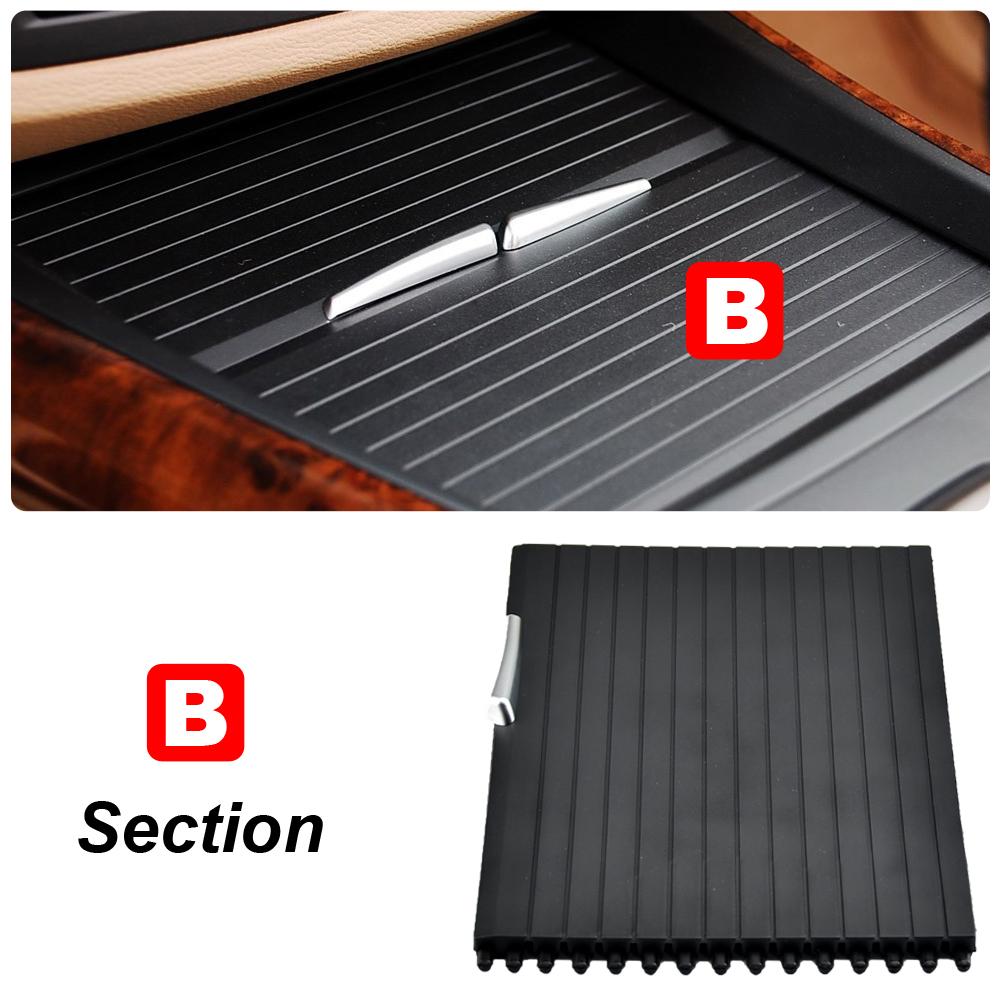 Center Console Roller Blind Shutter Cover Rear+Front For BMW X5 X6 E70 E71 07-14 Cup Holder Zipper Center Console Roller Blind