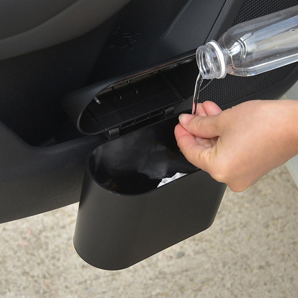 Hanging Car Trash Can Vehicle Garbage Dust Case Storage Box ABS Square Pressing Trash Bin Auto Interior Accessories Direct Sales