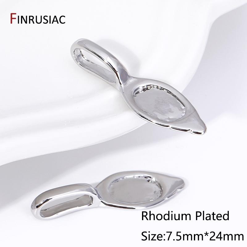 

Trendy Rhodium Plated Leaf Pendant Bail Connector Clasps, Brass Glue-On Pendant Bails For DIY Fashion Jewelry Making Accessories 5 pieces