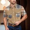 Men'S Fashionable Lapel And Shoulder Length Short Sleeved Casual Top